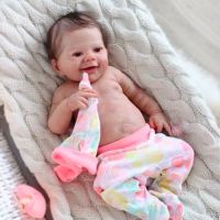 NPK 22inches DIY Popular reborn doll kit sleeping April smiley face very soft touch fresh color unpainted unfinished doll parts