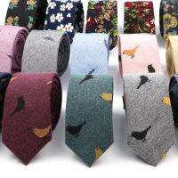 【cw】 New Floral Pattern Tie Men Cotton Narrow Cravat Printed Neck Wear Accessory 【hot】