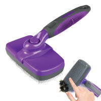 Self-Cleaning Slicker Brush for s Comb for Grooming Long Haired Short Haired Dogs Cats Rabbits Deshedding Tool Cat Brush