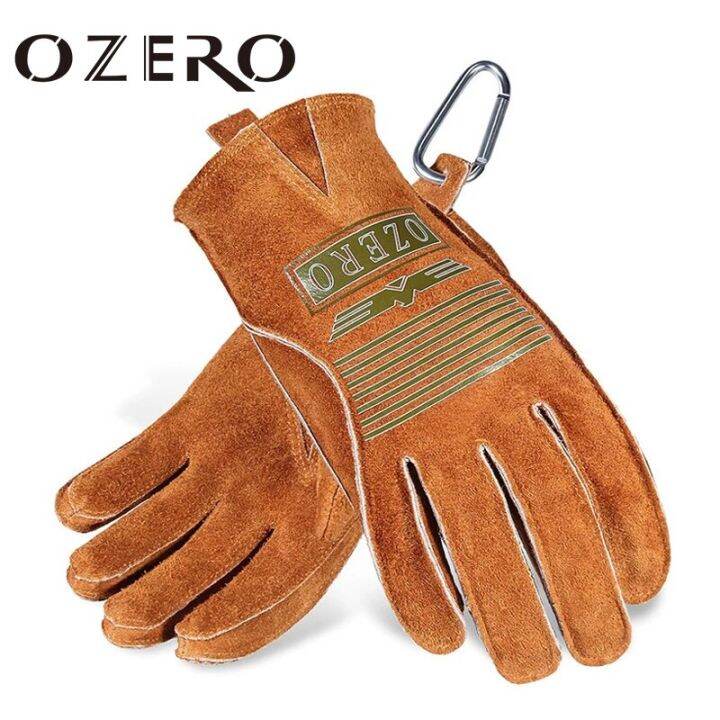 OZERO Motorcycle Gloves Leather Cycling Gloves Full Finger Men Women