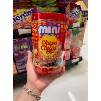 ? อมยิ้ม จูปา จุ๊ปส์ มินิ กระปุก ลูกอม 50 ชิ้น Chupa Chups mini แดง