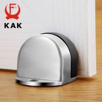 KAK Stainless Steel Door Stopper Non-punch Sticker Water-proof Door Holder Hidden Rubber Door Stop Furniture Door Hardware