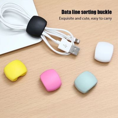 Cable Winder Round Clip USB Charger Holder Desk Tidy Organiser Wire Cord Lead for Desktop Cable Fixed