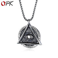 European And American Retro Titanium Steel Devils Eye Mens Necklace Fashion Punk Male Pendant Ornaments For Boyfriend