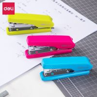 Deli Stapler Desk Binding Binder Book Durable Paper Stapling Fashion Colors School Supplies Stationery Office Accessories Staplers Punches