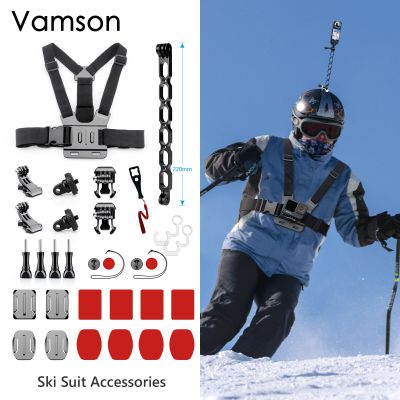 Vamson อุปกรณ์กีฬาสกีกล้องแอคชั่นแคมเมราสำหรับ Insta360 X3 X2หนึ่งอุปกรณ์ชุดสำหรับ Gopro ฮีโร่11 10 9 8 7 DJI Osmo SJCAM