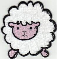 iron on patch Embroidery cute white sheep  7.5x7 cm แกะขาว ตัวรีด เย็บติดผ้าประเทศไทย โลโก้ปัก มีกาวสำหรับรีด ตกแต่งเสื้อผ้า