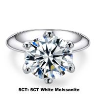 AnuJewel 1ct 2ct 3ct 5ct D Color Moissanite Engagement Ring For Women 925 Sterling Silver Gold Plated Solitaire Rings Wholesale