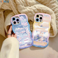 DongQi Y27เคสสำหรับ VIVO 4G Y02S Y02 Y01 Y16 Y35 Y22 Y12S Y21s Y15s Y15A Y33s Y20s Y17 Y12i Y11 V25e V25 Y21A Y15 Y91C V21E Y51 Y12เคส TPU แบบนิ่มลายกระต่ายภาพประกอบปลาวาฬดอกไม้ Y1s