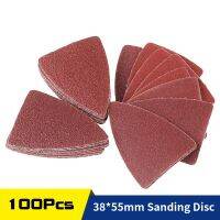 100Pcs 55x38mm Triangle Finger Detail Sander Disc Hook Loop 60-240 Grits For Oscillating Multi Tool Dremel Wood Metal Sanding Cleaning Tools