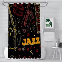 Jazz Music Bathroom Shower Curtains HEAVY METAL Waterproof Partition Unique Home Decor Bathroom Accessories