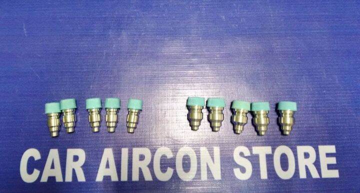 High Pressure AC Service Valve - R-134a Charging Port Adapter With Replaceable Cores