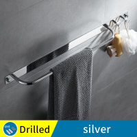 Towel Bar 304 Stainless Steel Wall Mounted Bathroom Adhesive Towel bar Hooks Creative Modern Shower black gold Towel rack