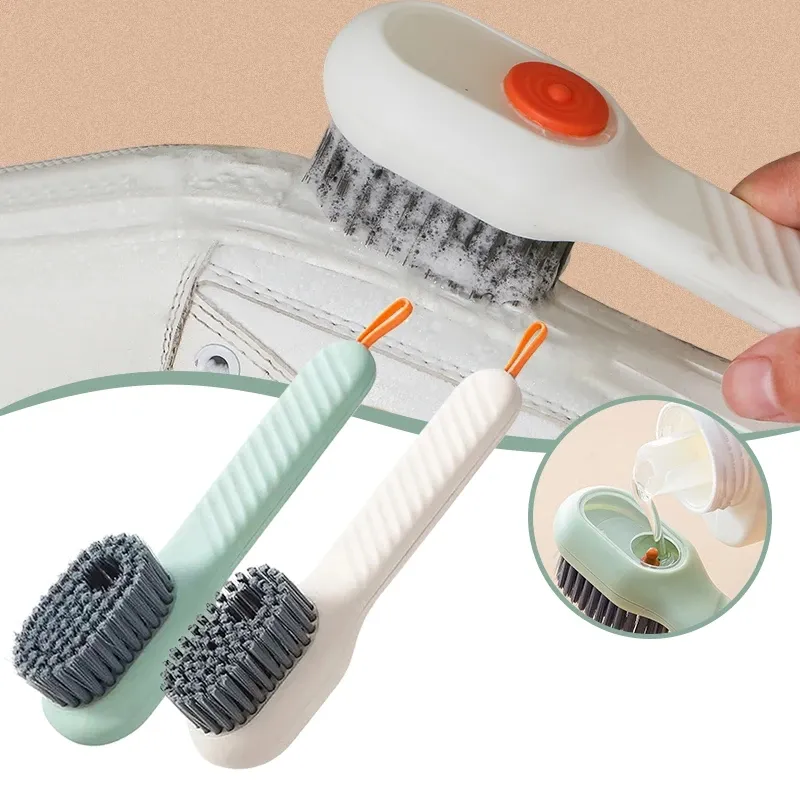 Multifunctional Liquid Shoe Brush Soft Bristles Laundry Brush White Shoe  Collar Cleaning Tool For Home Dormitory