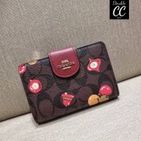 (แท้ ?%‼ from Factory) C7414 MEDIUM CORNER ZIP WALLET WITH ORNAMENT PRINT