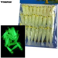 27 Pcs Shrimp Soft Fishing Lure 45mm 0.4g Grub Worm Bait Freshwater Lighting Glow Shrimp Lures for Ice FishingLures Baits