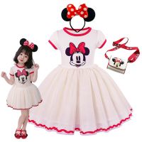 HOT★2023ฤดูร้อนสาวชุดเด็กเด็กวัยหัดเดิน Disney Mickey Minnie Mouse การ์ตูน Tutu ชุดเดรสเด็กน่ารักวันเกิดเจ้าหญิง dresses