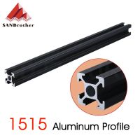 1515 BLACK 1515 European Standard Anodized Aluminum Profile Extrusion 100mm - 800mm Length Linear Rail 500mm for CNC 3D Printer  Power Points  Switche