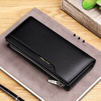 Leather large capacity mens wallet long business card holder fashion noble mobile phone bag zipper Purse Handbag Coin Purse