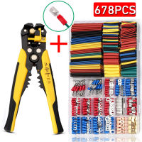 280/678PCS ความร้อนหดท่อชุดรถสายไฟฉนวน CRIMP Connectors Spade ชุดชุดคีม-Ciuero