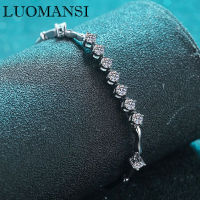 Luomansi 3.5MM 9 Moissanite Silver Bracelet GRA Certificate S925 Sterling Silver Woman Jewelry Party Birthday Gift 18+3CM