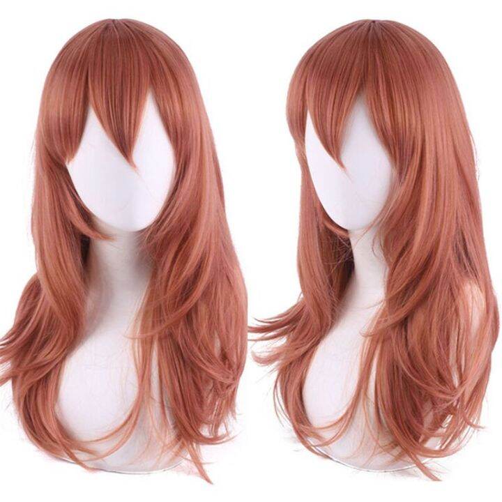 （Cos wig）Anime Chainsaw Man Wig Angel Devil Long Dark Orange Hair