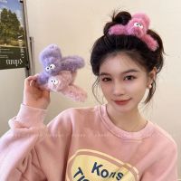 Pink Cute Plush Big Eye Grab Clip Fashionable and High-end Shark Clip Large Hairpin Headwear