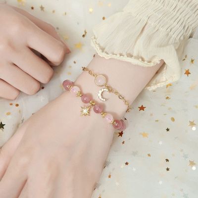 [COD] Actress ins niche design hand decoration strawberry crystal bracelet students Tanabata Valentines Day gift for girlfriend
