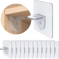 ✜✲ 4/10Pcs Adhesive Support Shelf Bracket Non-Perforated Wardrobe Strong Partition Layer Fixed Paste Hook Home Kitchen Accessories