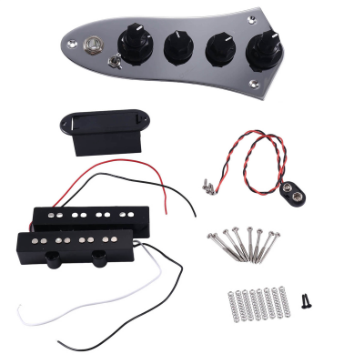 5 Jazz JB-08 Bass Loaded Control Plate Plastic+Metal with JB Electric Bass Pickup Effector Musical Instrument Accessories for 4/5 String Bass Guitar Parts