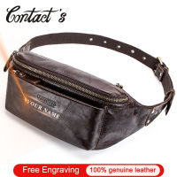 Contacts Genuine Leather Waist Packs For Men Travel Fanny Belt Pack Vintage Male Waist Bag Small Shoulder Bags for Phone Pouch