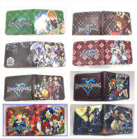 Kingdom Hearts กระเป๋าสตางค์ผู้หญิง Anime 2ช่อง Dompet Koin 1ช่องซิปช่องใส่อัลบั้มรูป1ช่องใส่บัตร2ช่อง