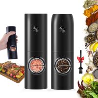 Automatic Electric Mill Pepper And Salt Grinder With LED Light Adjustable Coarseness Spice Grinder Kitchen Cooking Tool