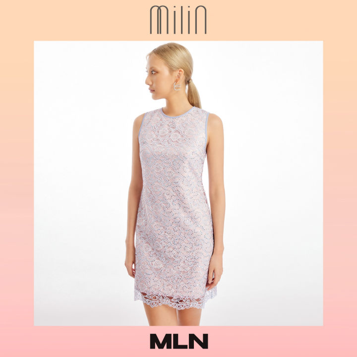 milin-sleeveless-lace-dress-ชุดเดรส-แขนกุด-ผ้าลูกไม้และเลื่อม-bliss-dress
