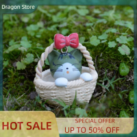 Dragon เครื่องประดับแมวสวน Miniature Figurine เรซิ่นหัตถกรรมพืช Fairy dollhouse Decor