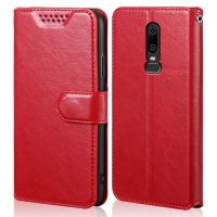 เคสหนัง PU กระเป๋าสตางค์เคสแบบฝาพับสำหรับ Oneplus 6