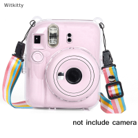 Witkitty เคสกล้องคริสตัลมันวาวสำหรับ Fujifilm Instax Mini 12แบบใสพร้อมสายคล้อง