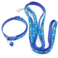 TEXPet Collar Traction rope Bee Crown Pattern Cartoon Cute Bell Adjustable Collars For Dog Cat Puppy Kitten DIY Pet Accessories