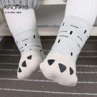 Kacakid 2022 New 2 Colors Cute Paw Design Children Kids Boys Girls Anti-slip Cotton Soft Sock Animal Socks Kids 0-4Years