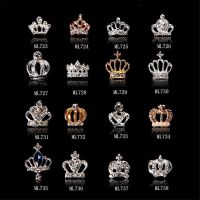 10pcs Nail Art golden Crown Alloy Jewelry Charms Decorations Crystal Polish Manicure Craft Germs 3D Rhinestones Accessories 5-6