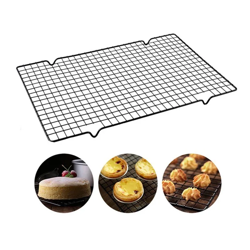 1pc Baking Cake Cooling Rack for restaurant Bread Cooling Rack Black  Non-stick Household Drying Mesh For Baking Kitchen Gadgets Kitchen  Accessories