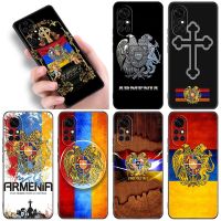 เคสโทรศัพท์,ธงชาติกรอบสีดำ Armenian สำหรับ Huawei NOVA 9 8i 7i 7 SE Y60 5T Mate 40 20 10 Honor X40i 30S 70 Pro 50 Lite