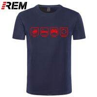 REMเสื้อผ้าEat Sleep Gameทำซ้ำนักเล่นเกมคอมพิวเตอร์ตลกT Shirtผู้ชายผ้าฝ้ายแขนสั้นTเสื้อเชิ้ตCamiseta