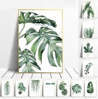 2 Tropical Plant Nordic Poster Home Decoration Scandinavian Green Leaves Decorative Picture Modern Wall Art Canvas Painting