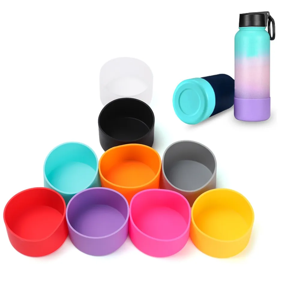 Stainless Steel Water Bottle Bottom Protector Pink/Cyan/Black Bottle Bottom  Protector High Quality Non-slip Sports Water Bottle Thermos Cup Bottom  Protector
