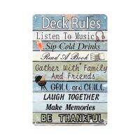 2023 Deck Rules "โลหะดีบุกเข้าสู่ระบบ (8  x12  / 20 ซม. * 30 ซม.) โปสเตอร์ศิลปะผนัง วินเทจลายสก๊อตตกแต่ง ตกแต่งบ้าน ตกแต่งห้อง ตกแต่งผนัง