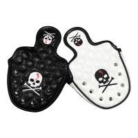 1 pc Golf Head Cover For Putter Magnetic Closure Synthetic Leather Covers White Black Headcover For Golfer with Skull Rivets