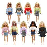 1/6 BJD Doll Clothes For Barbie Doll Outfits Puff Sleeve Shirt Skirt Shorts For Barbie Clothes 11.5 quot; Dollhouse Accessories Toys