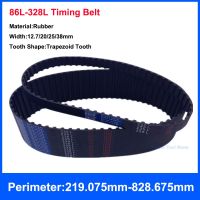 ☏ 1PCS L Type Timing Belt 86L-328L Black Rubber Closed Loop Synchronous Belt Width 12.7/20/25/38mm Perimeter 219.075mm-828.675mm