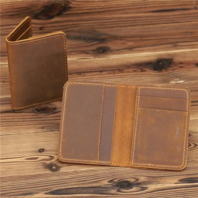 1052 New Arrival Vintage Mens Genuine Leather Credit Card Holder Small Wallet Money Bag ID Card Case Mini Purse For Male